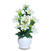 Artificial Plants for Home Decor Showcase Plants Flowers with Pot Fake Plant White