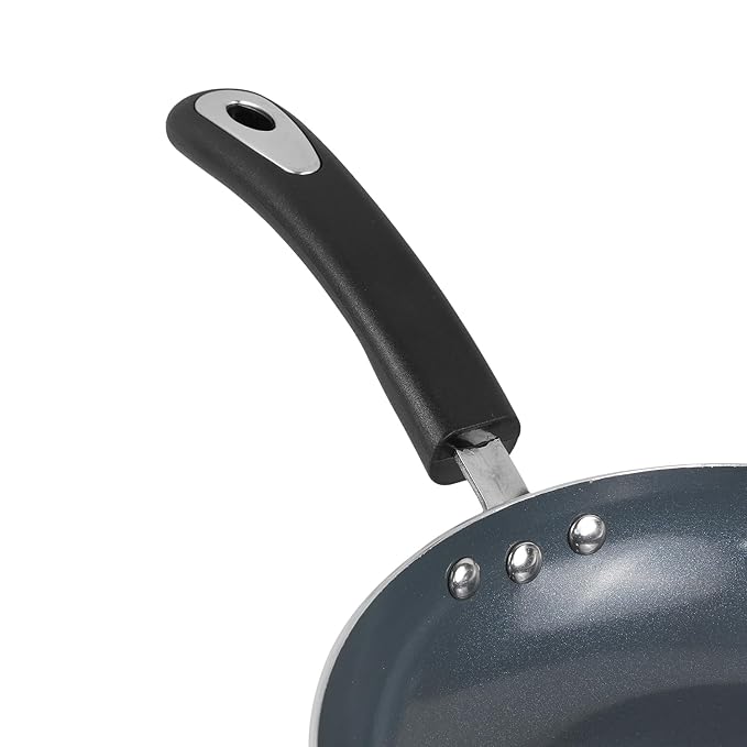 Vinod Zest Ceramica Frypan - 24 cm | Natural Stick Free Deep Pan | Stylish Handle | Toxin Free | Induction and Gas Base