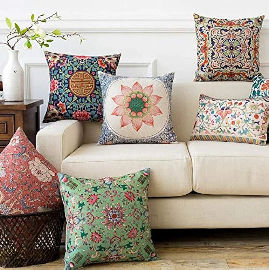 Aerohaven Premium Satin Turkish Designer Decorative Throw Pillow/Cushion Covers Set of 5 - CC65