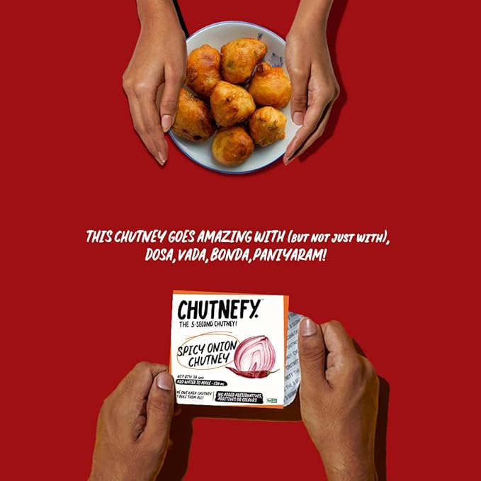 Chutnefy - 5-Second Instant Spicy Onion Chutney - 120 ml Each (Pack of 4)