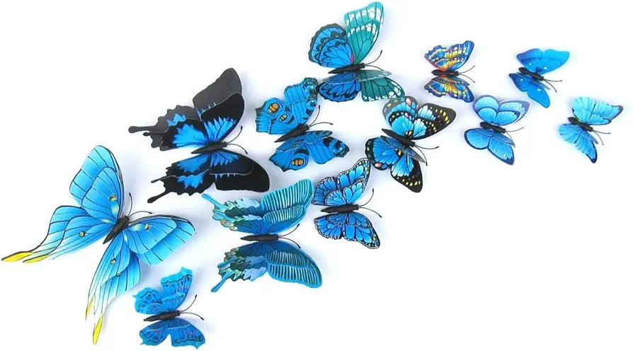 Jaamso Royals Blue 3d Magnet Butterfly Stickers -self-adhesive