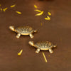 Ekhasa Pure Brass Feng Shui Tortoise for Good Luck Tortoise-Set of 2