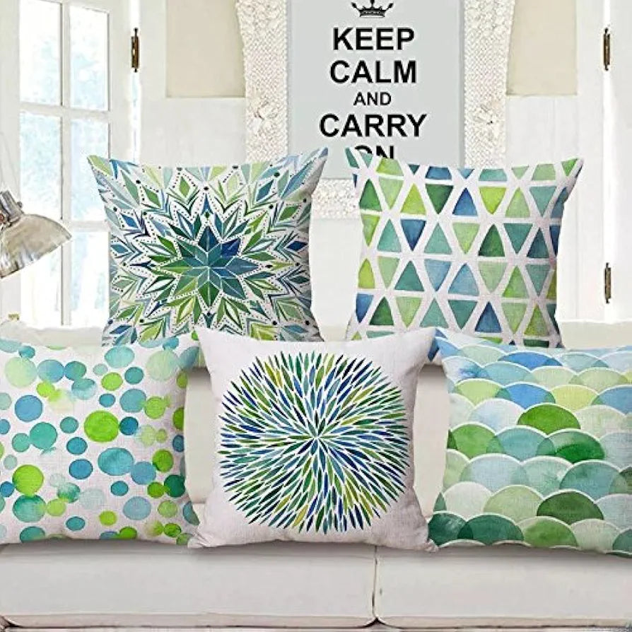 Aerohaven Set of 5 Decorative Hand Made Velvet Throw/Pillow Cushion Covers - CC-44 Sea Green