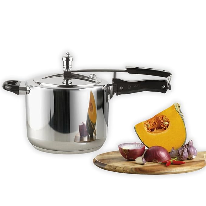 Vinod Stainless Steel Inner Lid Pressure Cooker - 5 Litre | Sandwich Bottom Cooker | Induction and Gas Base