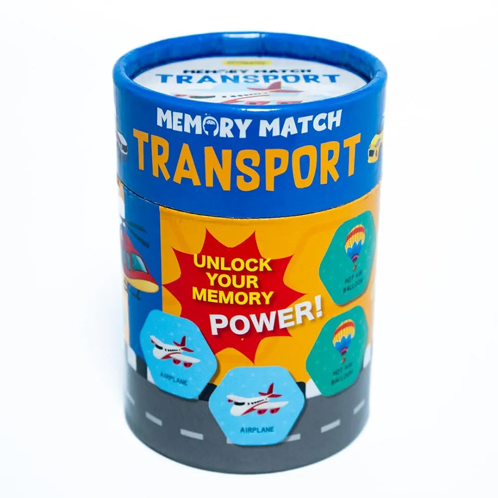 THE BOOK TREE Memory Match Game: Transport – 24 Durable Cards, 12 Vehicle-Themed Pairs, Brain-Boosting Educational Game for Kids, Toddlers, and Families