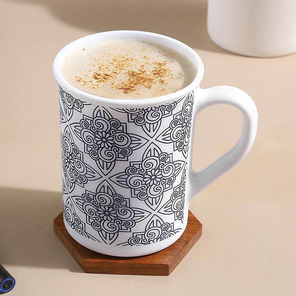 Larah by Borosil Mug Set | 350 Ml | Set of 2 | Kuba Blue