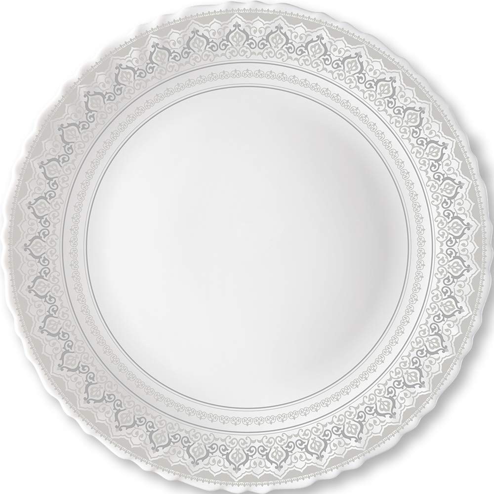 Larah by Borosil Opalware Classic Full Plate | White | 11 Inch | Set of 6