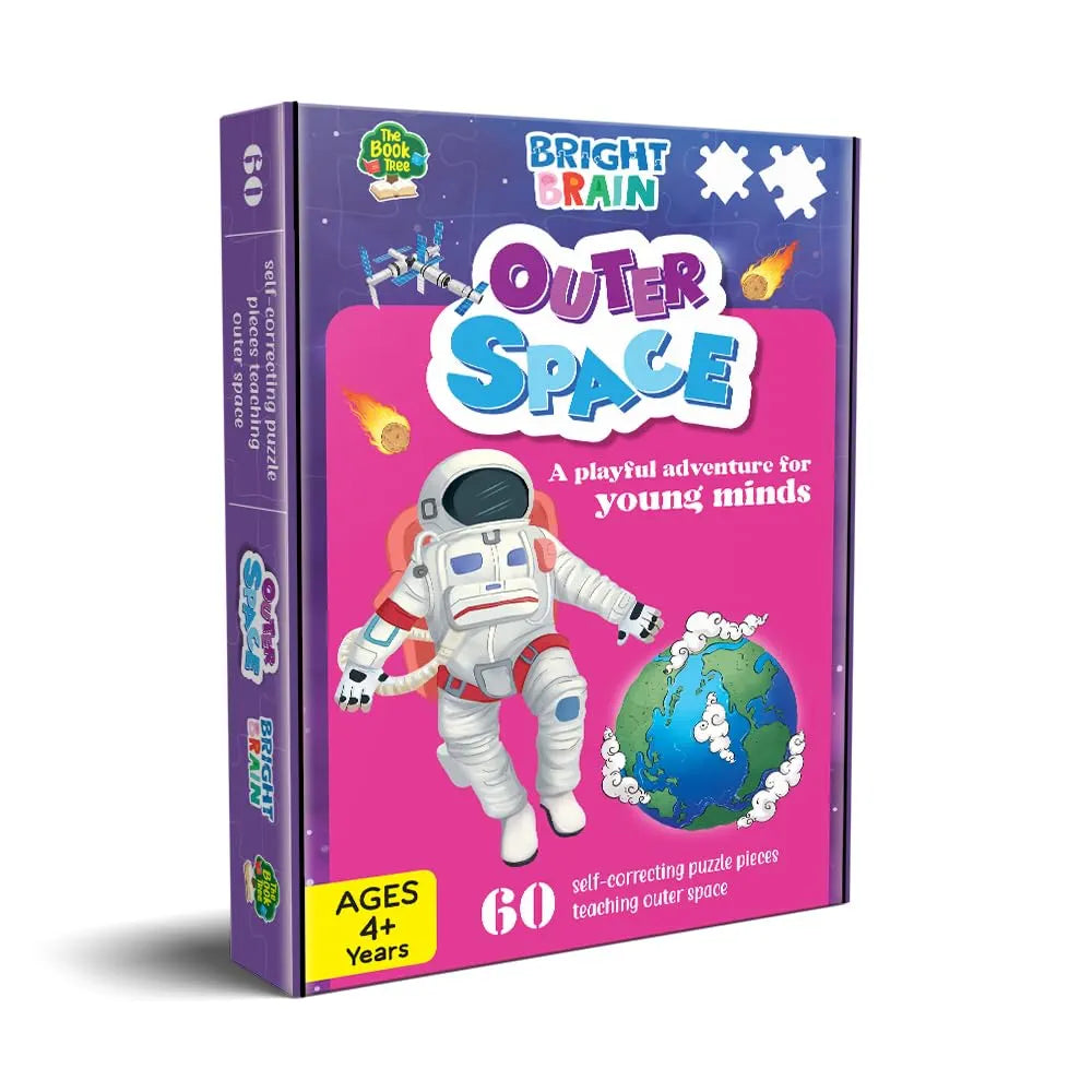 The Book Tree Bright Brain Outer Space 60 Piece Jigsaw Puzzle for Preschoolers, Educational Toy for Learning Space, Gifts for Kids Ages 3 to 6 by Majestic Book Club