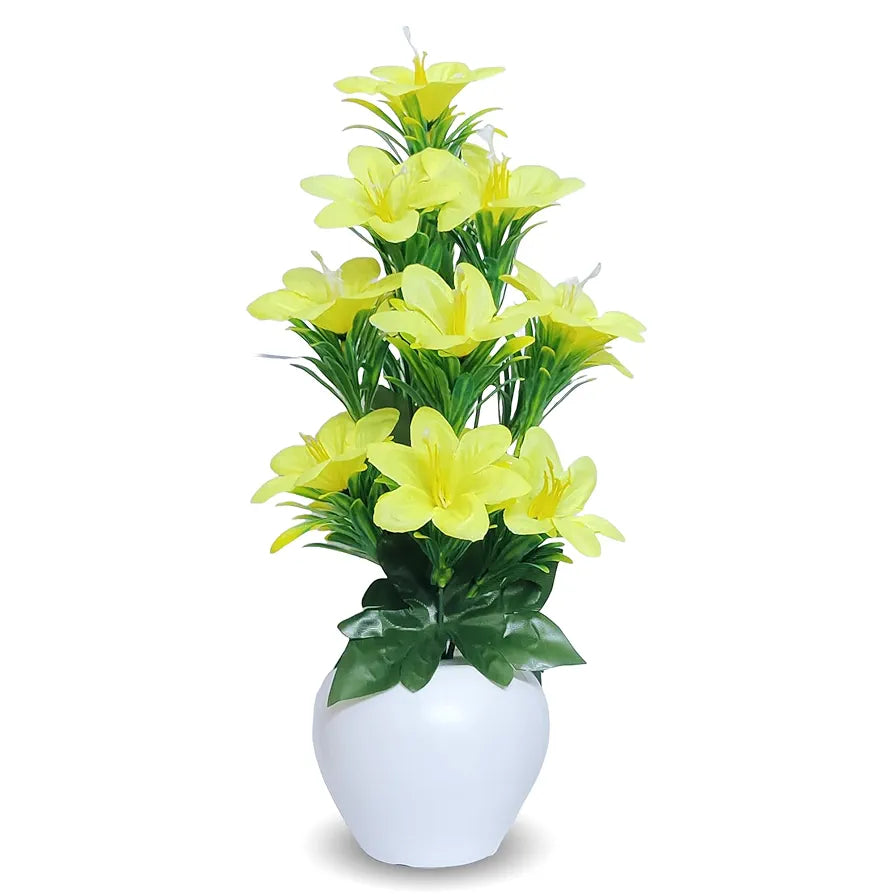 Artificial Plants for Home Decor Showcase decoation Plants Flowers with Pot Fake Plant Yellow