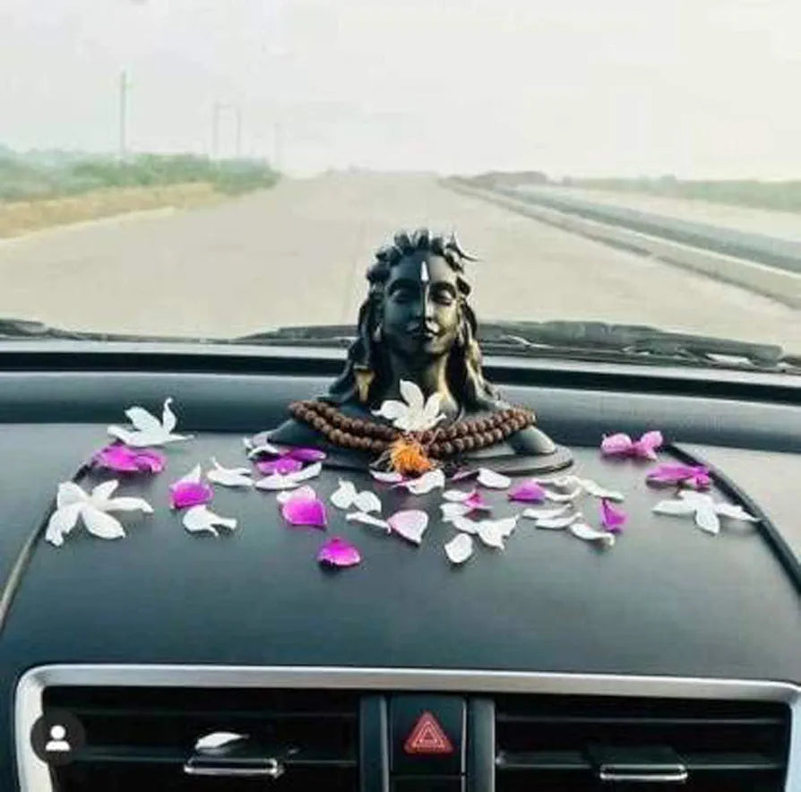 Jaipur Ace Adiyogi Shiva Statue for Car Dash Board Mahadev Murti Adiyogi Big Statue