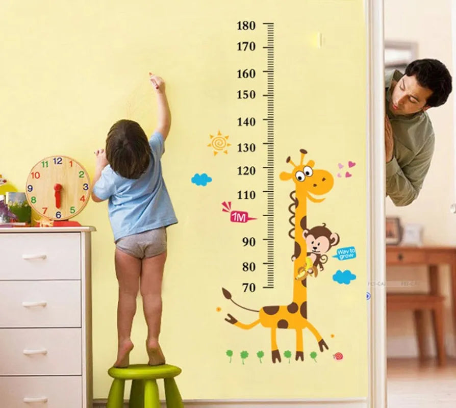 Decals Design Kids Giraffe Height Chart Wall Sticker Multicolour