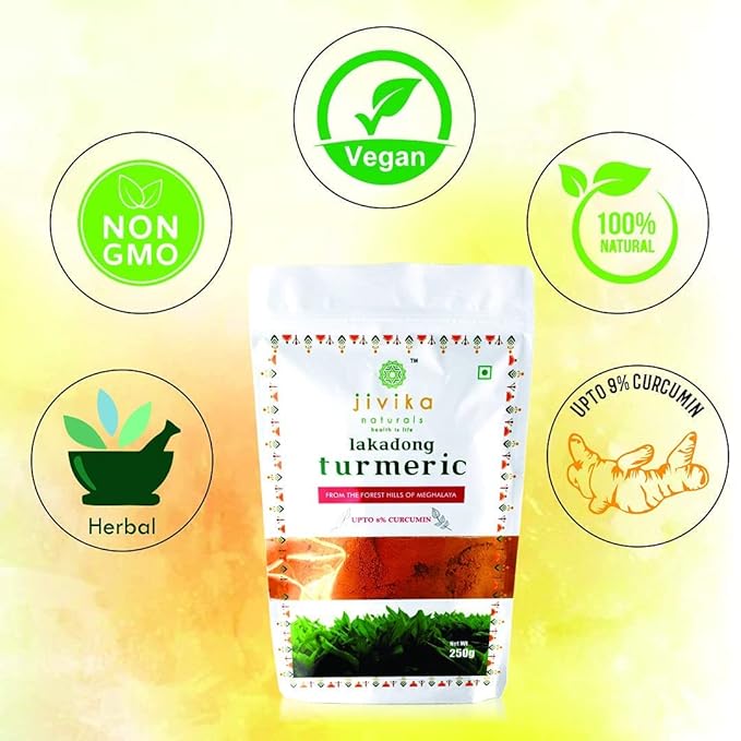 Jivika Naturals Nutrient Rich Lakadong Turmeric - 250 gms