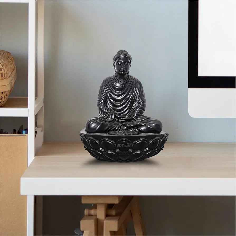 Jd Fresh 6 Inch Gautam Buddha Statue - Black