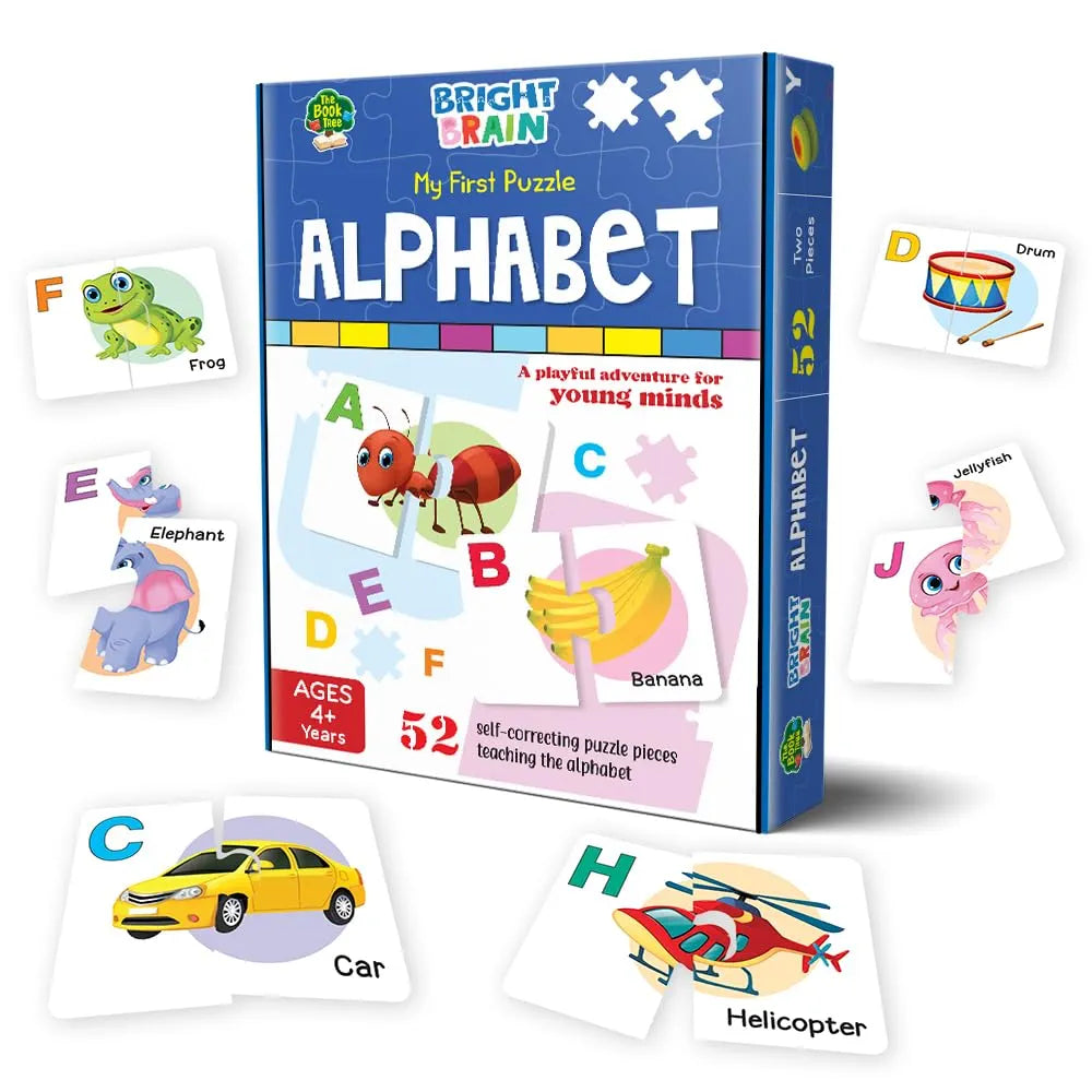 The Book Tree Alphabet Puzzle - 52 Piece Jigsaw Puzzle for Preschoolers, Educational Toy for Learning ABC and Letters, Gifts for Kids Ages 3 to 6 by Majestic Book Club