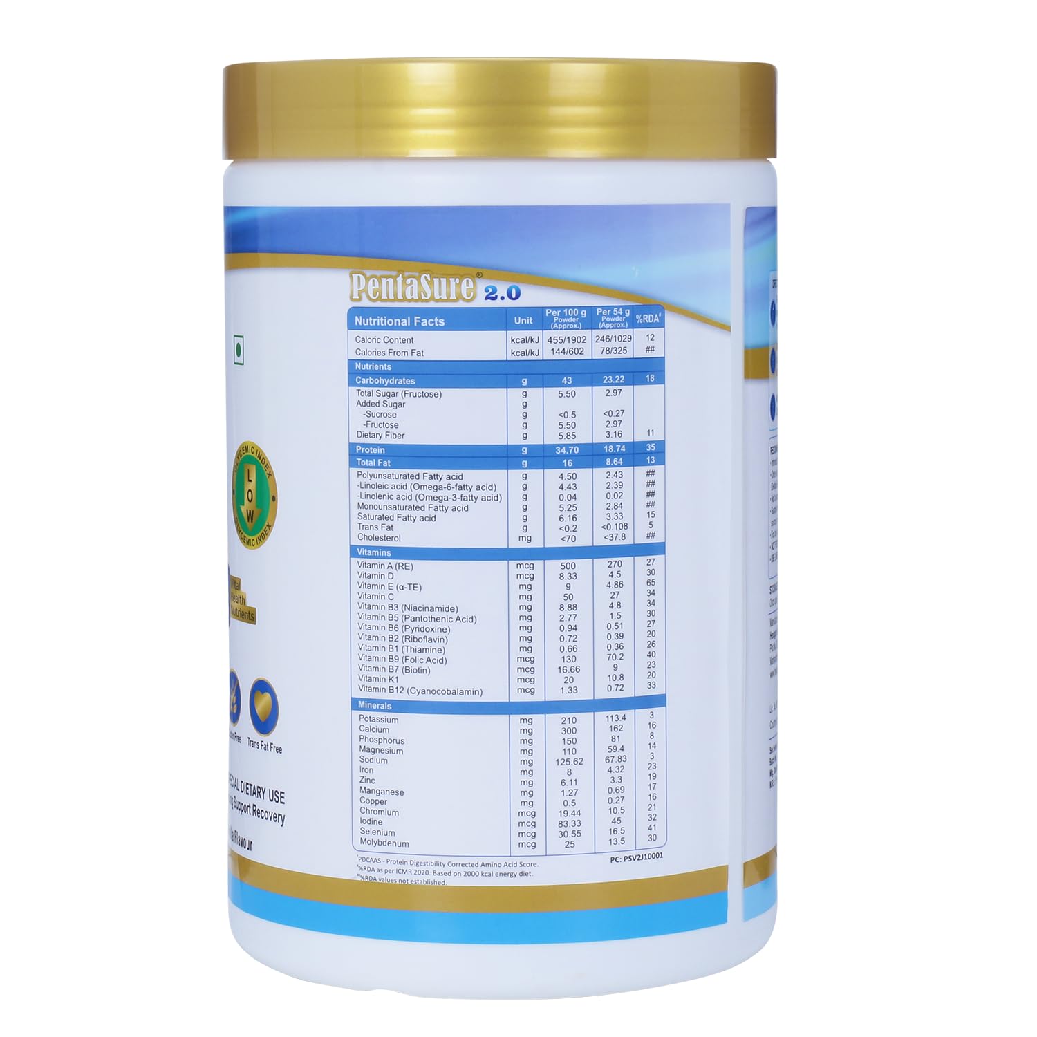 Pentasure 2.0 High Protein High Calorie Vanilla Flavour - 1000 gms