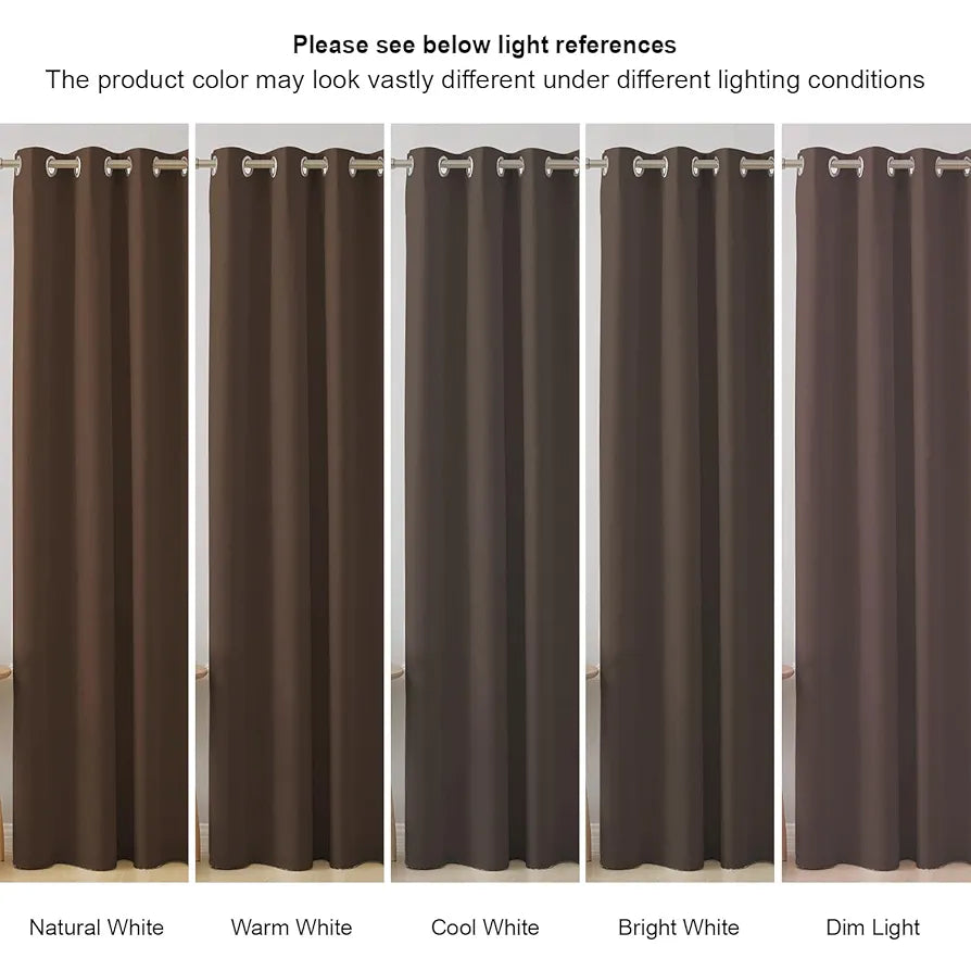 Cloth Fusion Blackout Window Curtains 5 Feet Long Set of 2 Dark Brown Colour