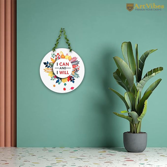 Artvibes I Can and I Will Wall Hanging for Home | Decorative Items for Home Wall