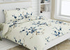 Haus & kinder Cotton Queen Size Bedsheet for Double Bed (90 X 100 Inches) with 2 Pillow Covers | 186 TC Bed Sheet Double Bed Floral Grace (Blue)