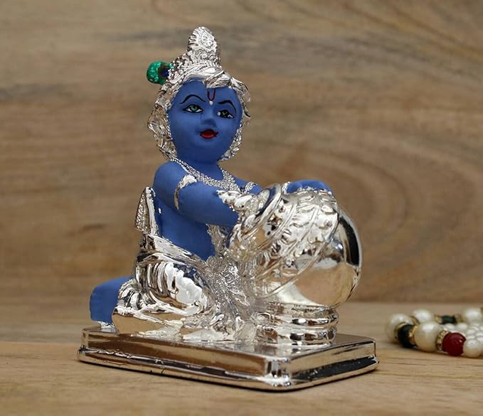 Indicast Gold & Silver Plated Resin Lord Hanuman Idol Murti for Home & Office Decor & Gifts