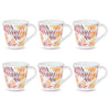 Larah by Borosil Novelty Series Costa Opalware Mug | Set of 6 Pieces| Tea/coffee Mugs | 110 Ml Each