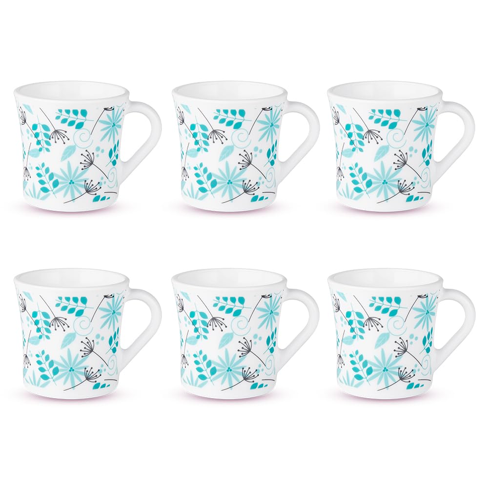 Larah by Borosil Stardust Opalware Mug | Set of 6 Pcs Tea/coffee Mugs | 160 Ml Each