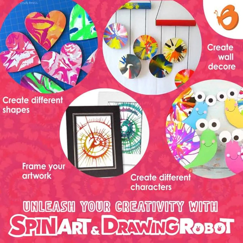 Butterfly EduFields Spin Art & Craft Kit for Kids | Educational Birthday Gift for 3+ 4 5 6 7 Year Old Boys and Girls| DIY Painting Kit for Kids | STEM Toy for for 3+ Years | Science Project Kit