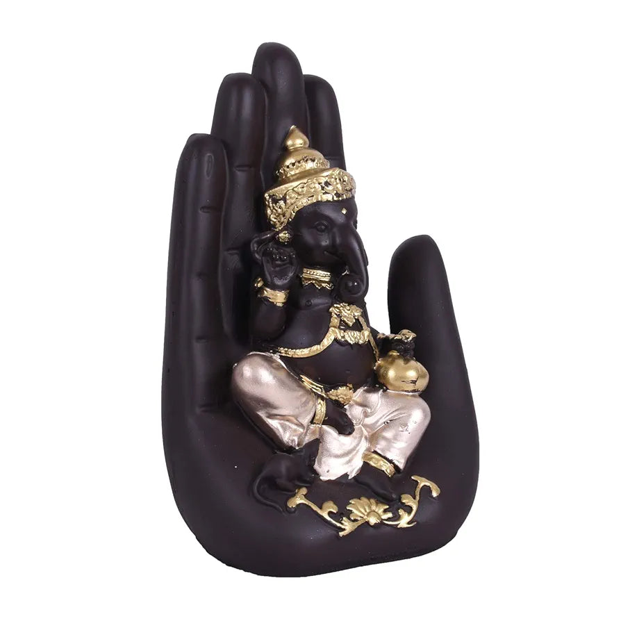 Jaipur Ace Polyresin Hand Palm Lord Ganesh Idol Murti Decorative Showpiece Size-6x6x15cm