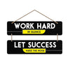 Artvibes Work Hard Motivational Quote Wall Hanger for Home Decor | Office | Set of 2