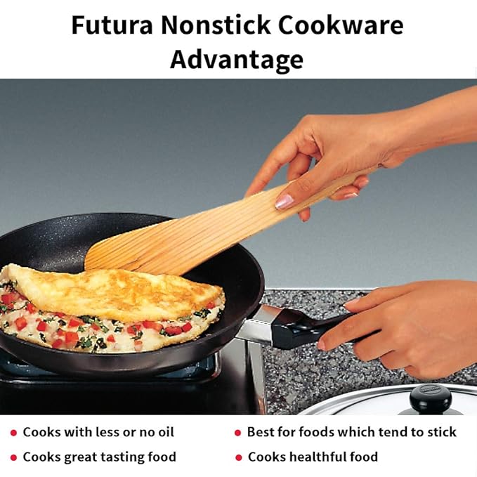 Hawkins Futura 28 cm Frying Pan Non Stick Fry Pan with Stainless Steel Lid