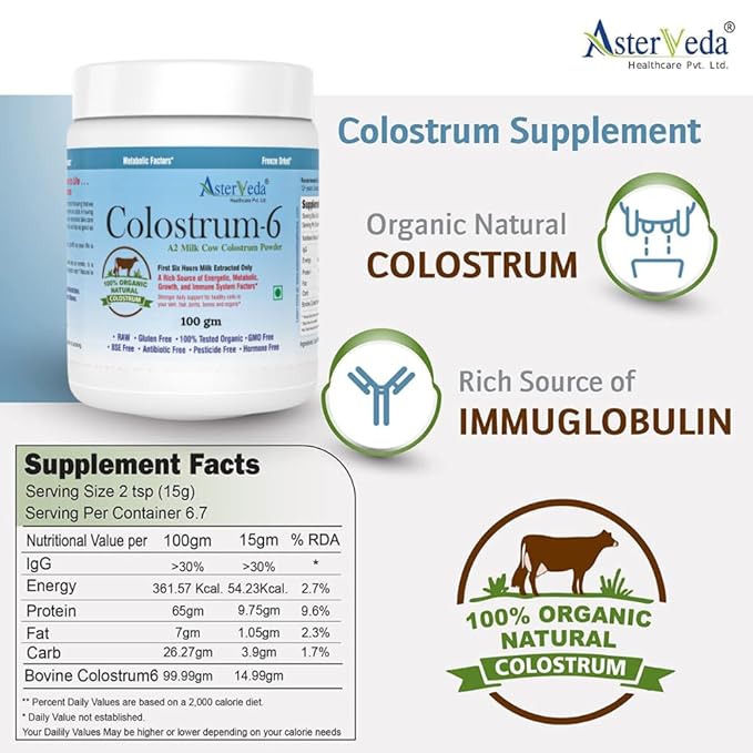 Asterveda Immune Tree Organic Cow Colostrum Powder - 100 gms