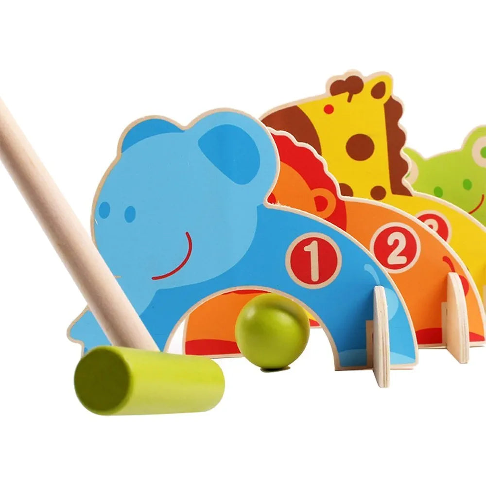 Trinkets & More - Animal Croquet Game Set Gate Ball | Mini Golf Set | Pretend Play Toys for Kids and Preschoolers 3+ Years 