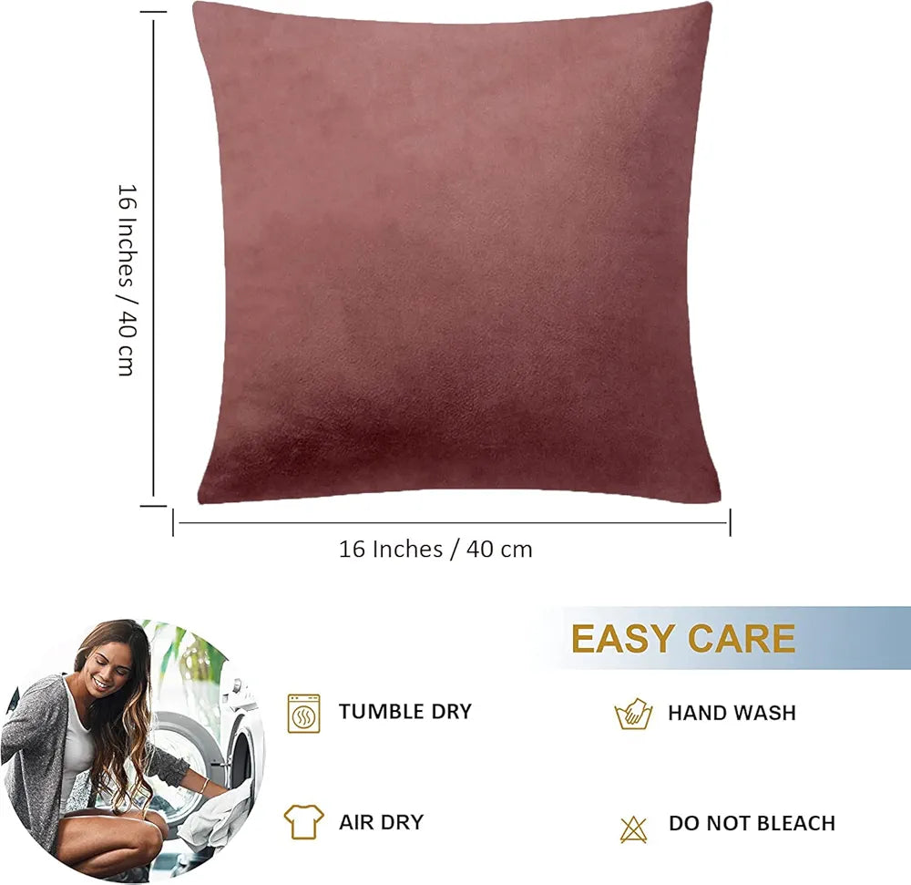 Cloth Fusion Velvet Sofa Cushion Cover Set of 2 Luxurious Cushion Cover Dusty Pink