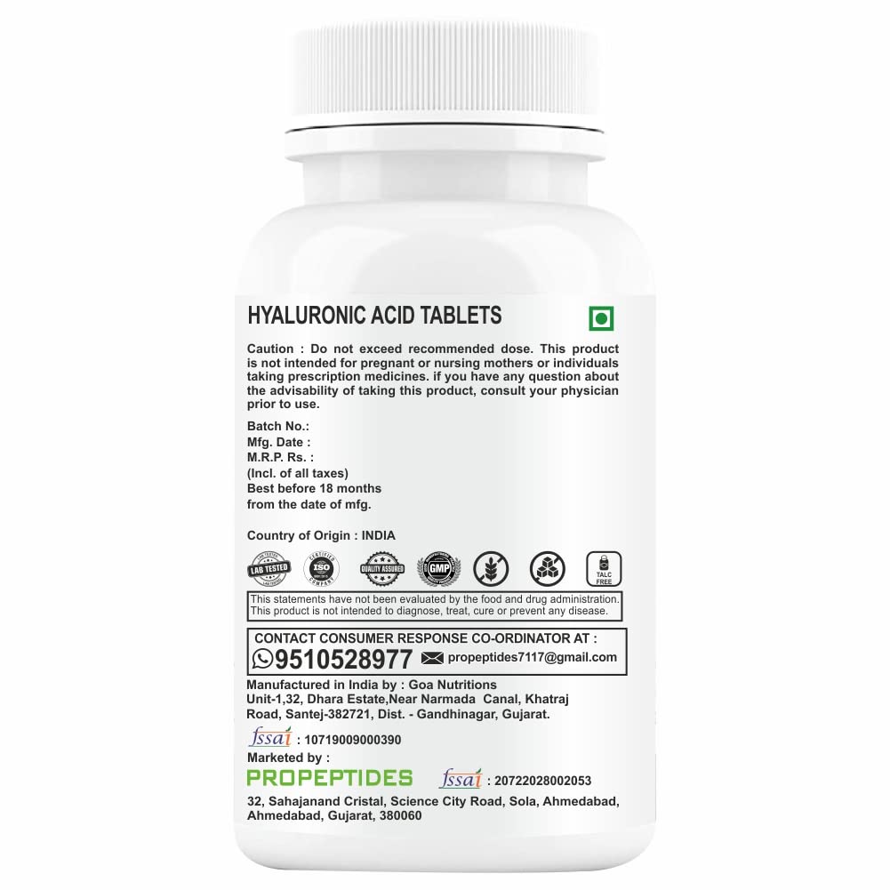 Propeptides Hyaluronic Acid Tablet - 60 Tabs