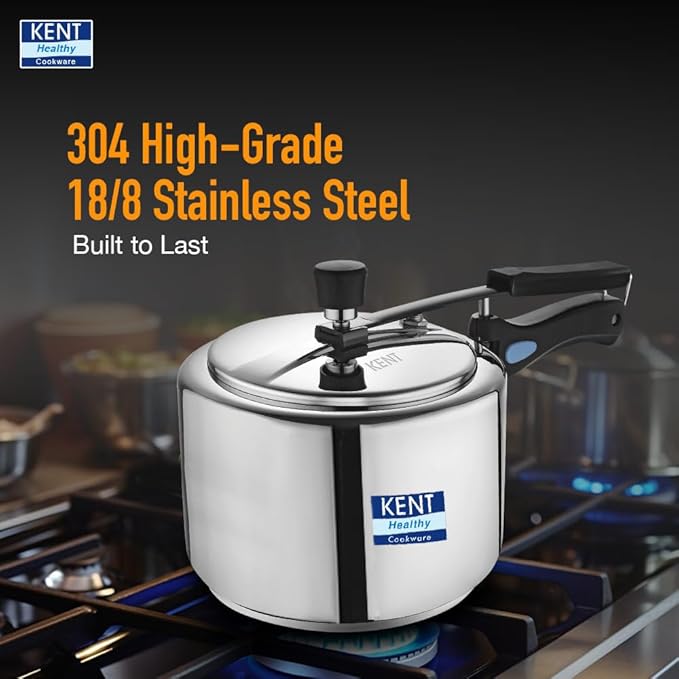 Kent Stainless Steel 3 Litre Pressure Cooker With Ss Inner Lid | 4.66mm - 1820 gms