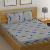 Huesland by Ahmedabad Cotton 144 TC Cotton King Size Bedsheet with 2 Pillow Covers - Grey & Yellow