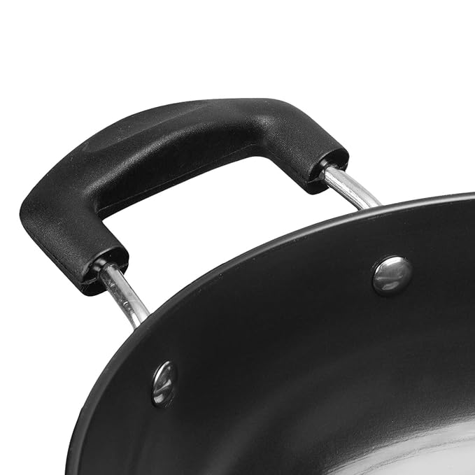 Vinod Black Pearl Hard Anodised Non Stick Deep Kadhai - 2.1 LTR, 20 cm | 3.25mm Thickness | kadai for Cooking
