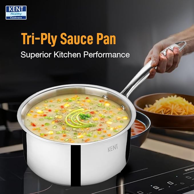 Kent Triply Sauce Pan 16 Cm With Ss Lid 1.5 L