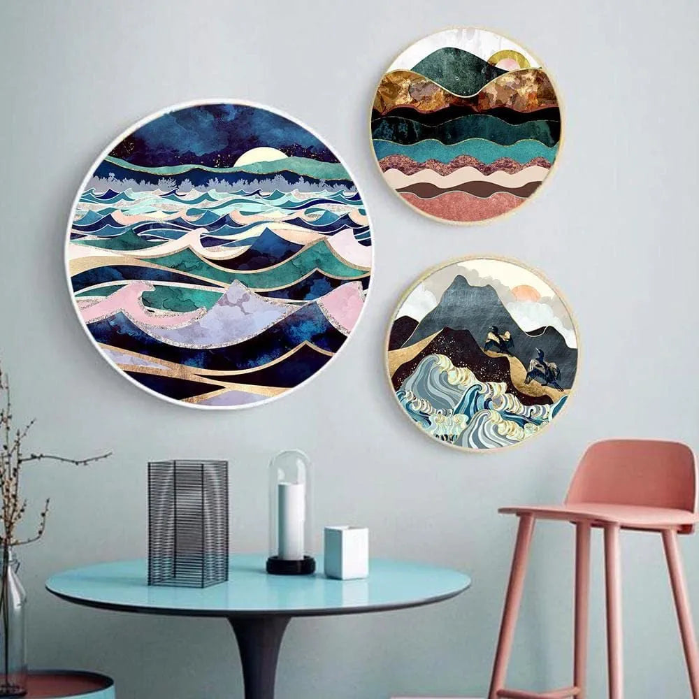 The Artment your Artistic Apartment - Color Tide Round Canvas