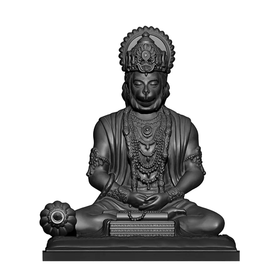 Jd Fresh 4.5 Inch Bajrangbali Statue with Gada - Black