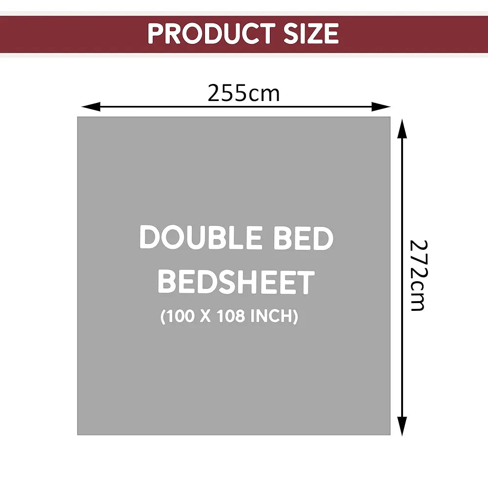 Kuber Industries Cotton Bedsheets for Double Bed with 2 Pillow Covers Rusty Star Flower -Brown