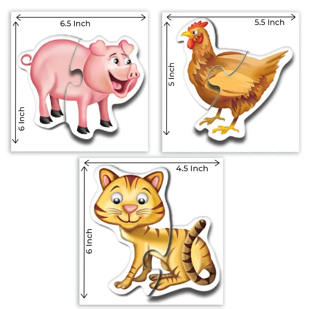 TOYKRAFTT 2 Piece Floor Puzzles for Kids Age of 2 Years Above, Chunky Pieces, Educational Toys for Toddlers, My First Farm Animal Puzzles