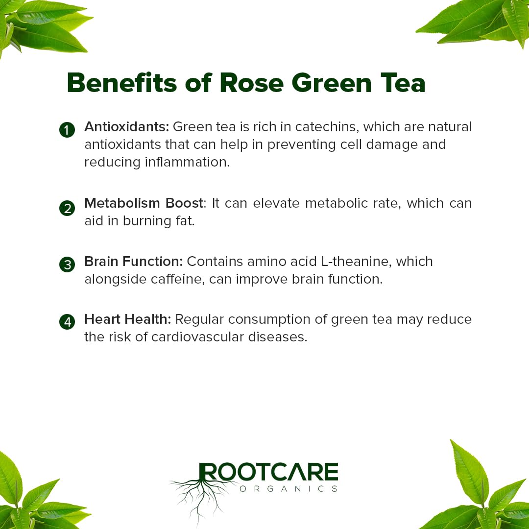 Rootcare Organics Rose Infused Green Tea - 100 gms