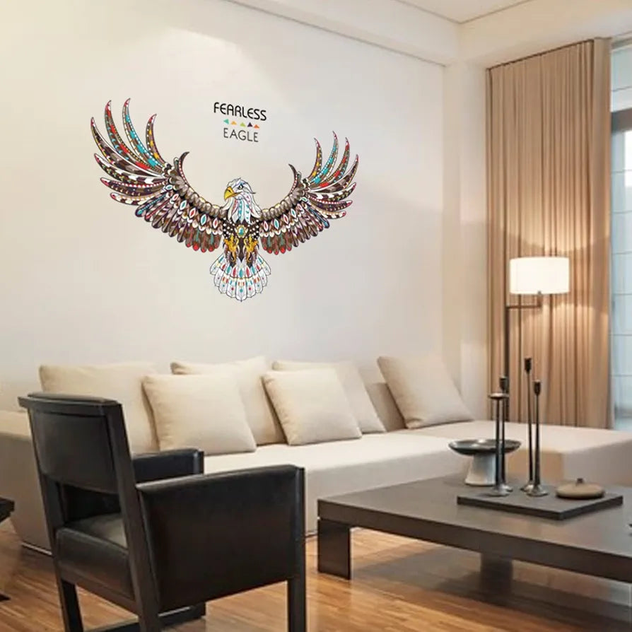 Jaamso Royals New Eagle Wings Large Pvc Vinyl Self Adhesive Wall Sticker for Home