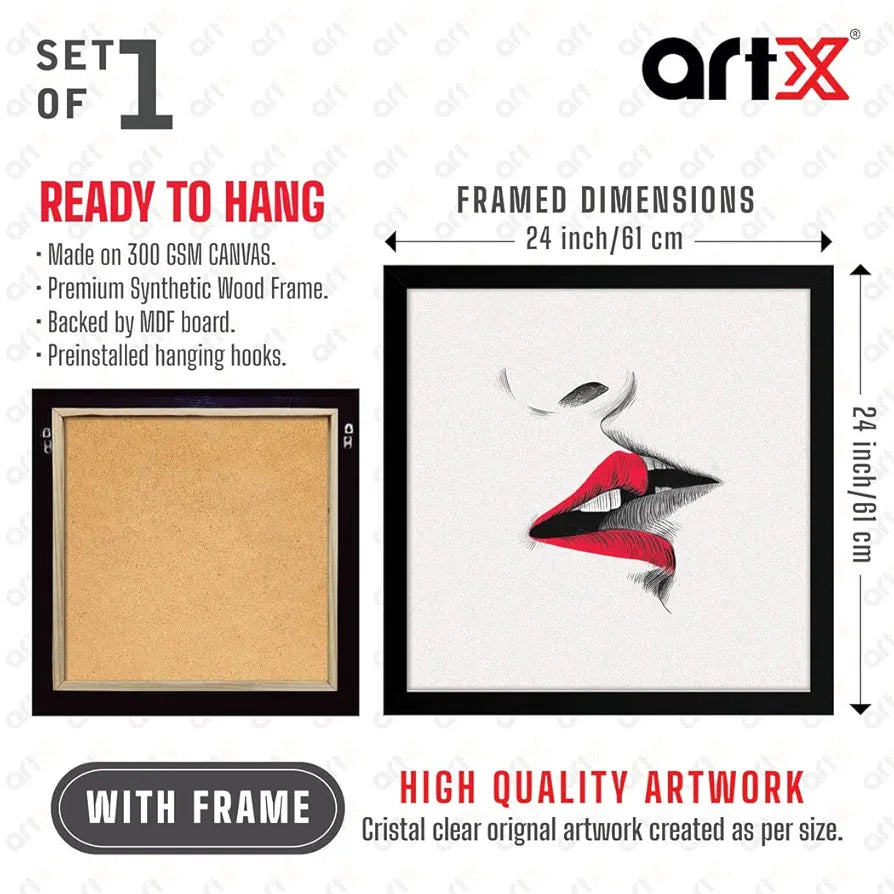 ArtX Kiss Romantic Love Abstract Painting Big Canvas Valentine's Day