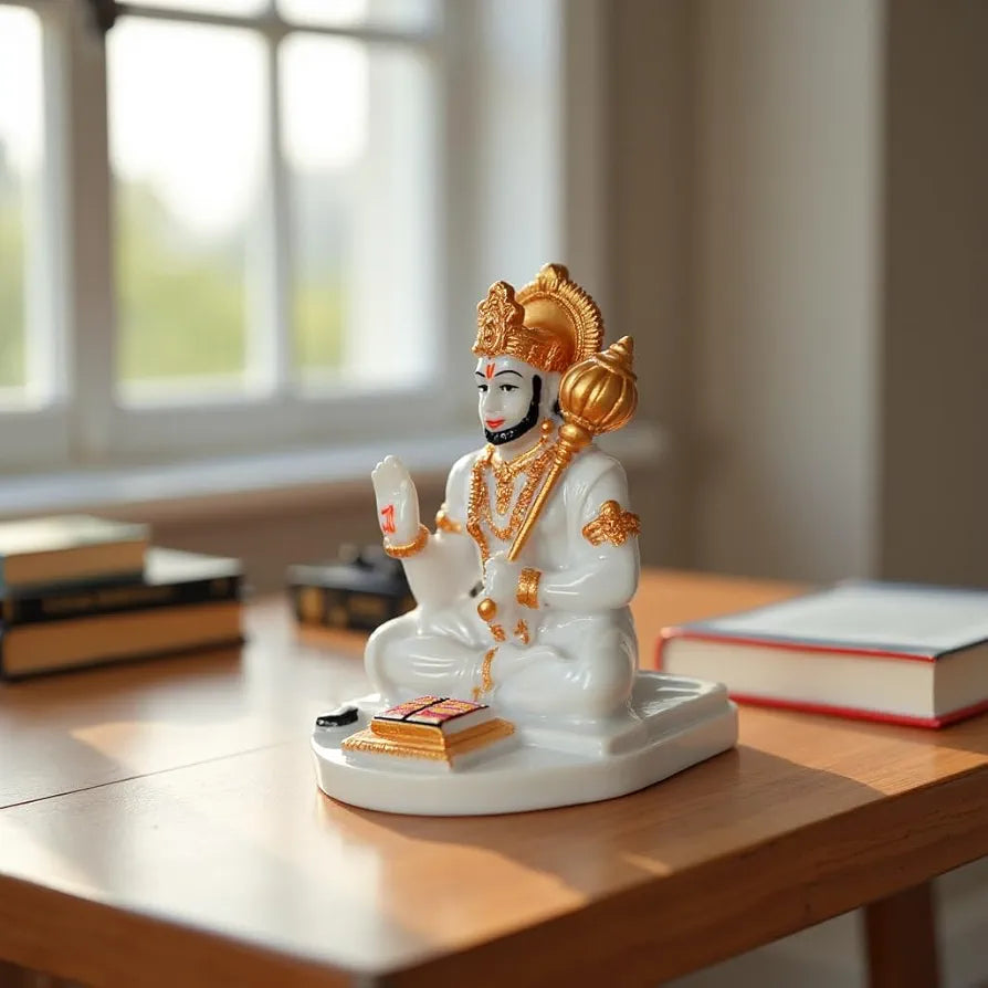 Unovate Lord Hanuman Idol White for Car Dashboard