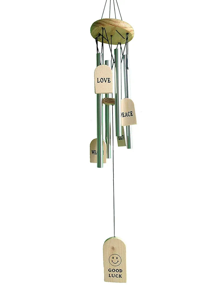 Relive Store Wind Chime 4 Silver Pipes Hight 35 Inch.