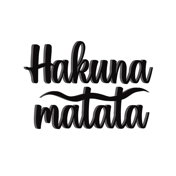 Ecraftindia Hakuna Matata Black Mdf Engineered Wooden Wall Art/ Hanging Cutout for Home Wall Decor
