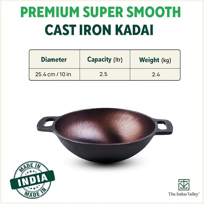 The Indus Valley Super Smooth Cast Iron Kadai