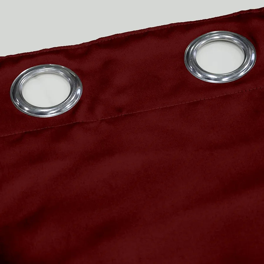 Divine Casa Micro Satin Semi Blackout Window Curtain I Drapes for Home Living Room and Bedroom 5 Feet Long Colour Maroon (Pack of 1)