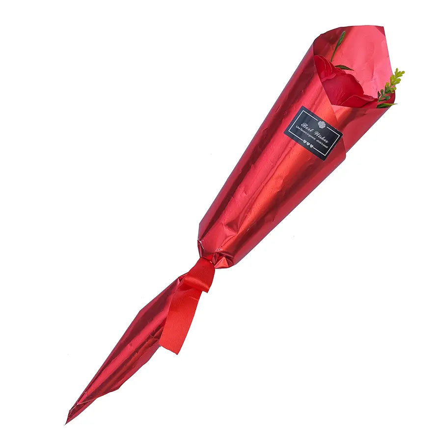 Best Wishes Artificial Red Rose Flower Decorative Showpiece Gift